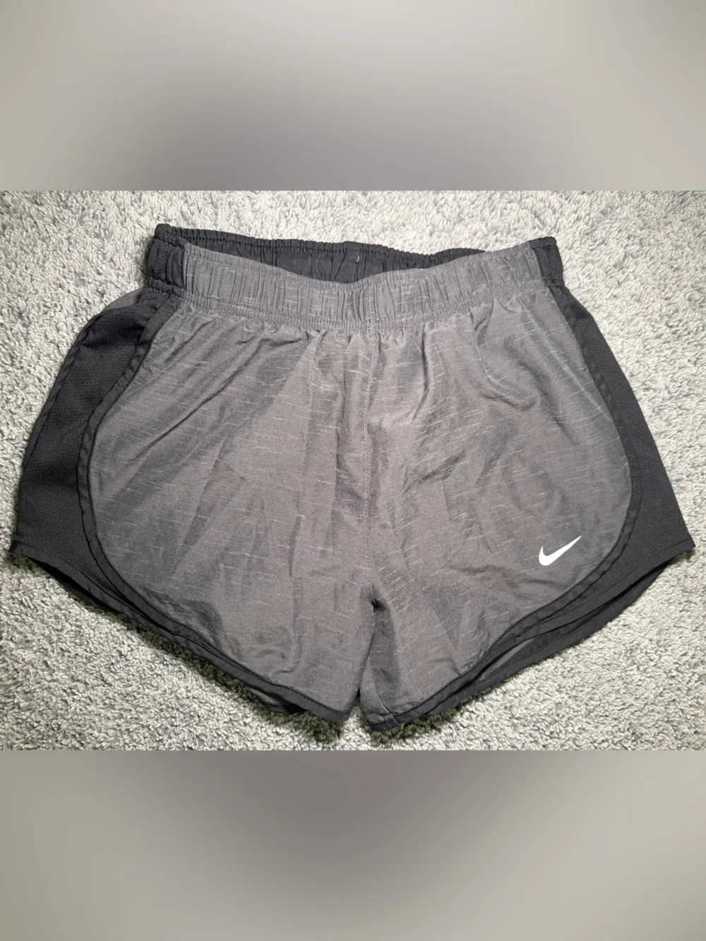 Nike Women’s Black Athletic Running Shorts with White Swoosh